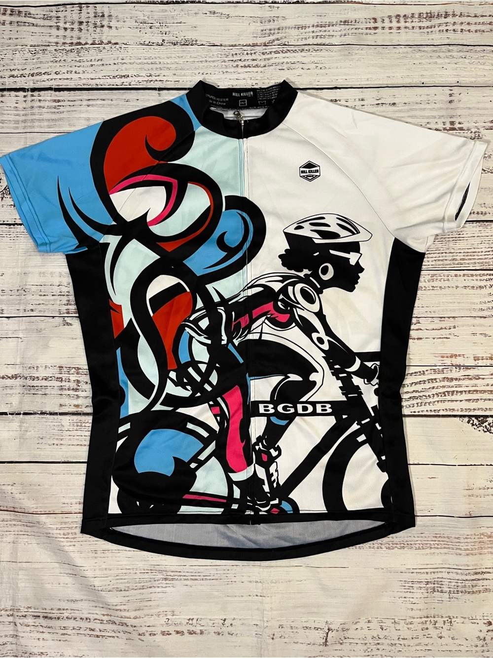 Hill Killer Black Girls Do Bike Women’s Full Zip Cycling Jersey Size XXLT White